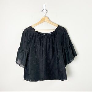 Madewell Black Butterfly Print Blouse